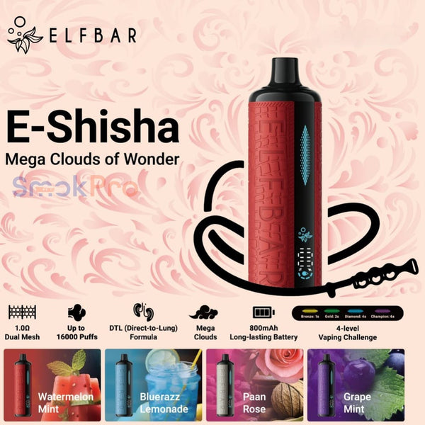 ELFBAR-SHISHA 5MG 16K PUFFS