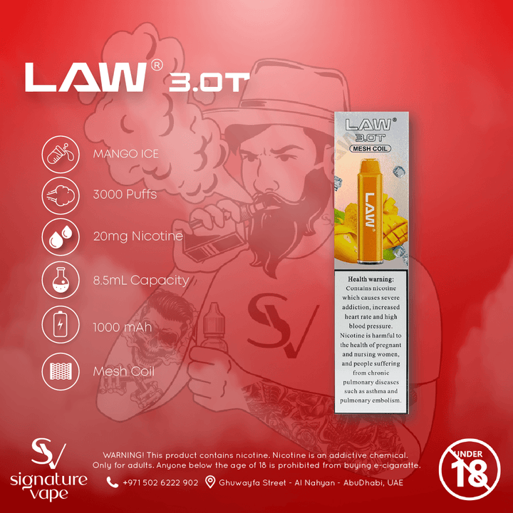 LAW 3000 2mg UAE - signature vape