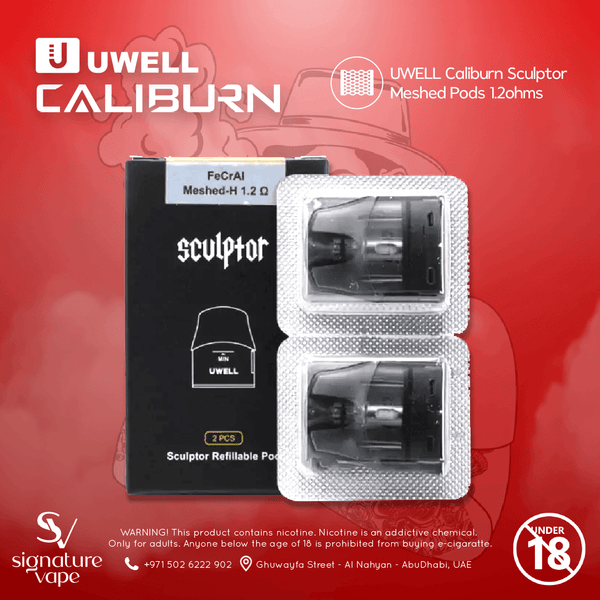 UWELL Caliburn Sculptor Meshed Pods UAE - signature vape