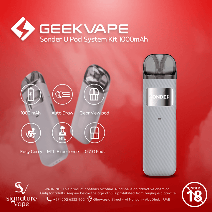 Near Me Original GeekVape Sonder U Kit 1000mAh Battery 20W Pod Vape 2ML Sonder U Vape Juice Australia Near Me Original GeekVape Sonder U Kit 1000mAh Battery 20W Pod Vape 2ML Sonder U Vape Juice Australia